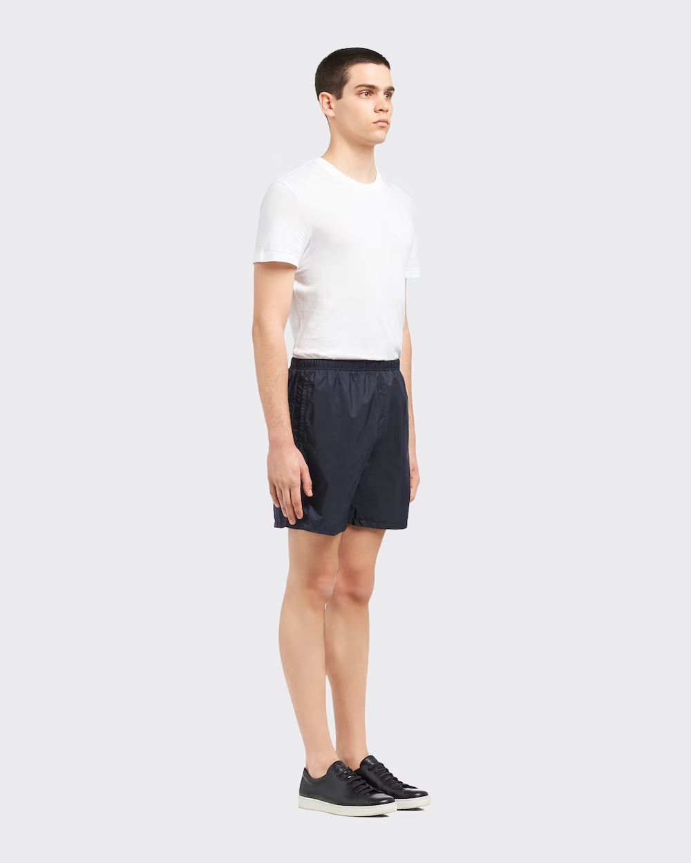Re-Nylon swim trunks – elasticized drawstring waistband Fabric triangle and sartorial label on the back – LUX VERSE Luxury Designer Fashion Outlet