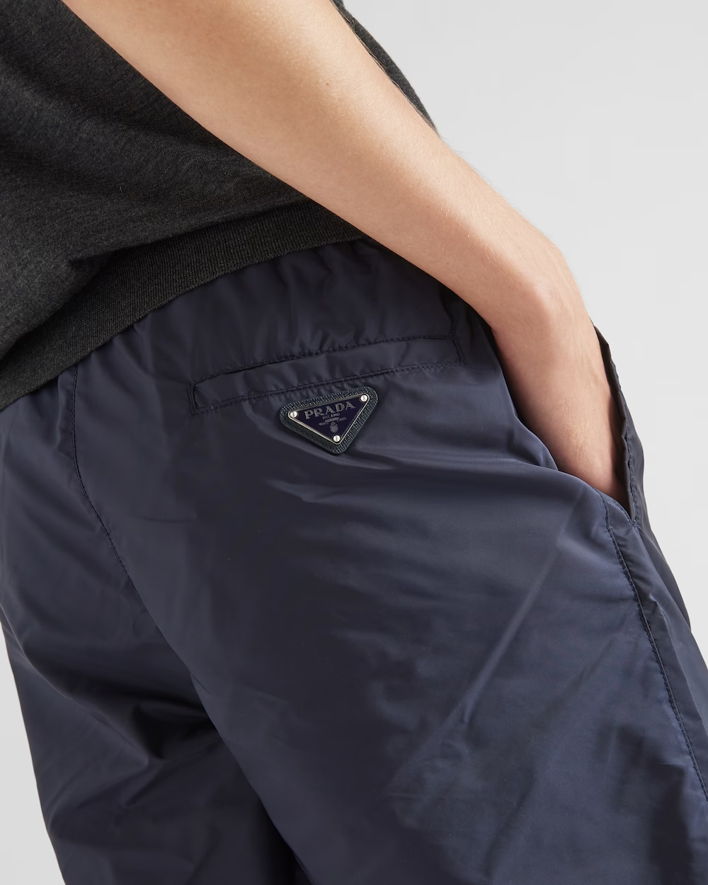 Re-Nylon swim trunks – made of innovative Re-Nylon, these swim trunks stand out for their sporty design – LUX VERSE Luxury Designer Fashion Outlet