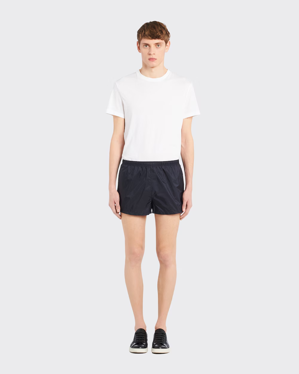 Nylon swim trunks – elasticized drawstring at the waist Side pockets Small back pocket Fabric triangle – LUX VERSE Luxury Designer Fashion Outlet