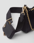 Re-Nylon bag – this versatile bag with Saffiano leather trim comes with a detachable pouch attached – LUX VERSE Luxury Designer Fashion Outlet