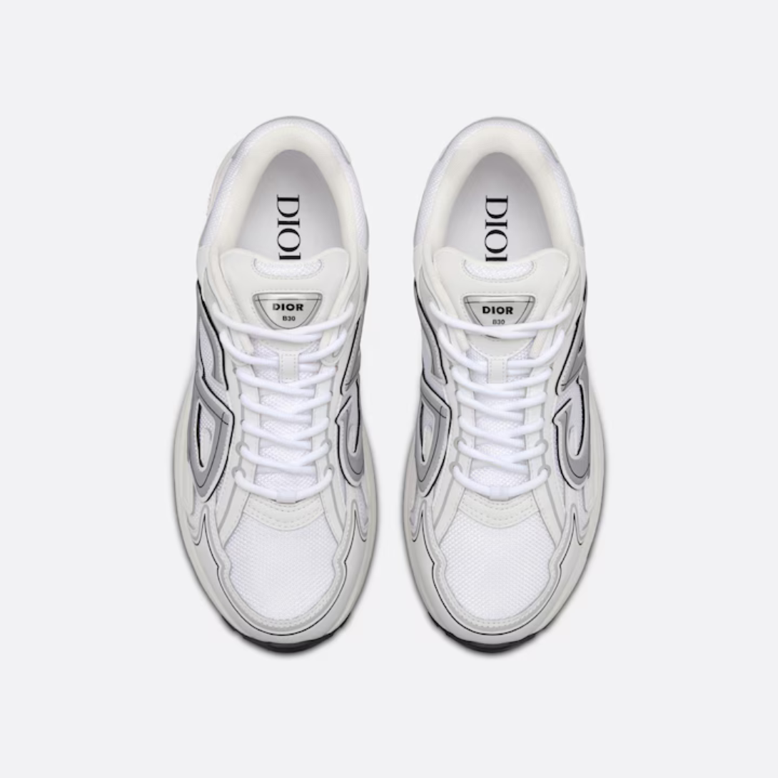 B30 Sneaker White Mesh – the B30 also features silver-tone B30'and'CD30'signatures on the tongue – LUX VERSE Luxury Designer Fashion Outlet
