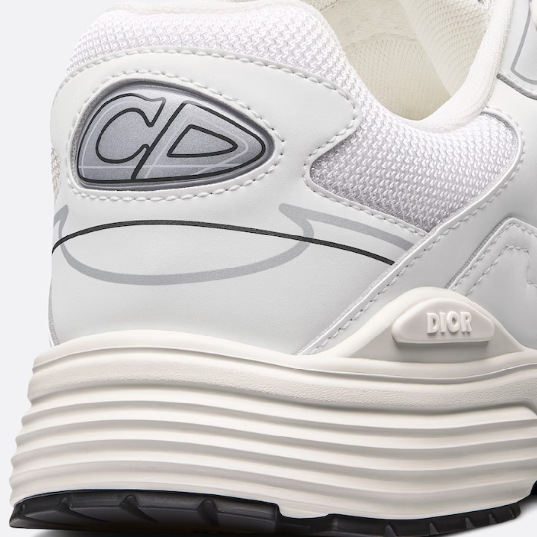 B30 Sneaker White Mesh – crafted in white mesh and technical fabric, it is enhanced by a reflective'CD30'– LUX VERSE Luxury Designer Fashion Outlet