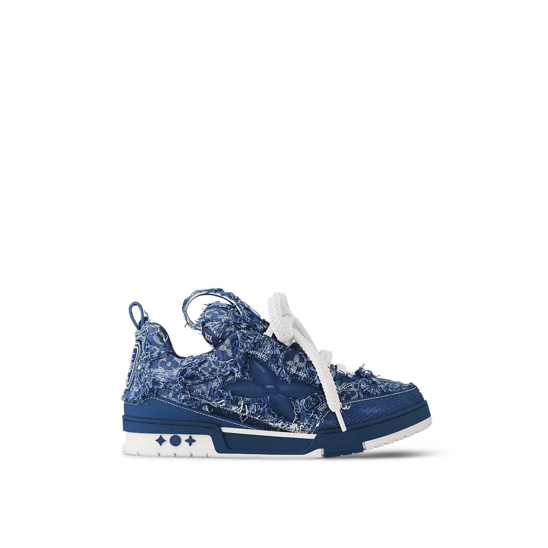Skate Sneaker Blue – the oversized Monogram Flower on the side, which is a signature of this – LUX VERSE Luxury Designer Fashion Outlet