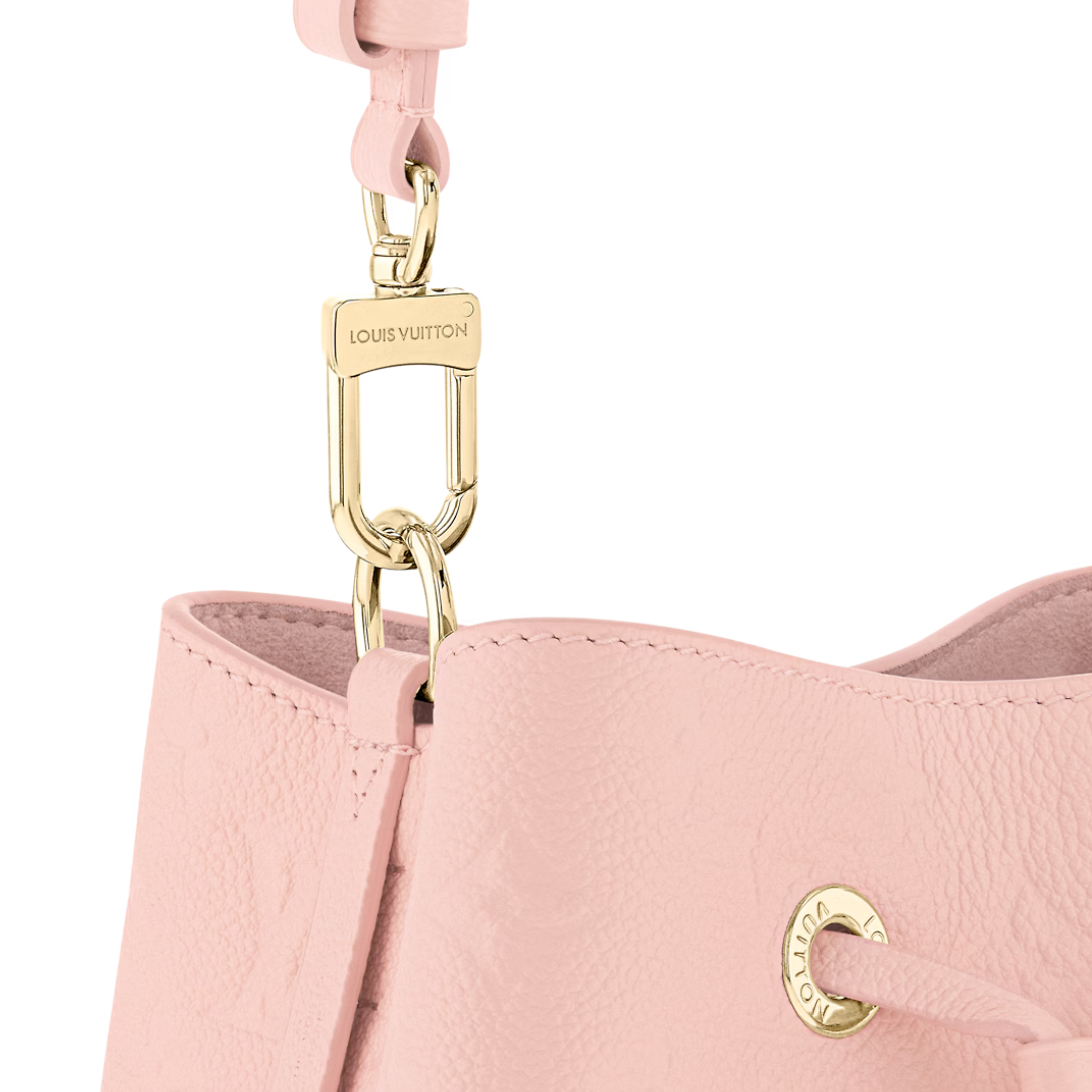 Néonoé BB Opal Pink – the understated Monogram embossing of the leather and pale-gold-color hardware bring – LUX VERSE Luxury Designer Fashion Outlet