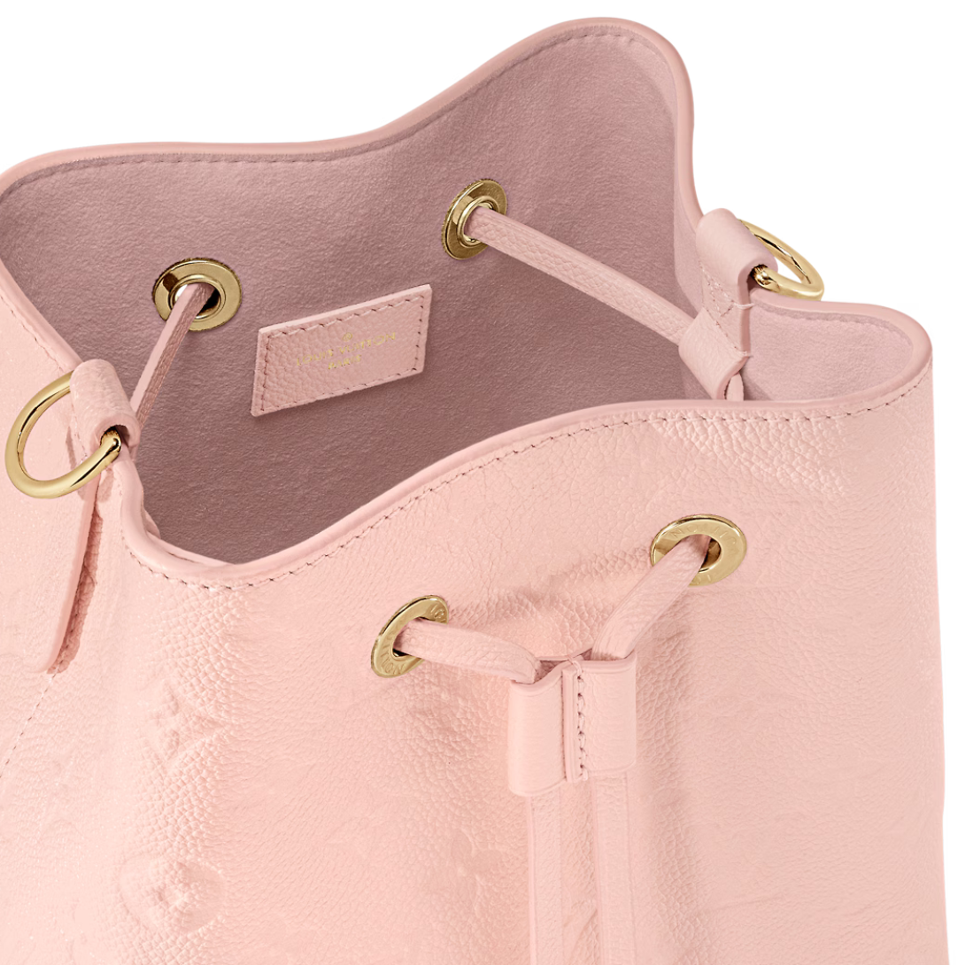Néonoé BB Opal Pink – the understated Monogram embossing of the leather and pale-gold-color hardware bring – LUX VERSE Luxury Designer Fashion Outlet