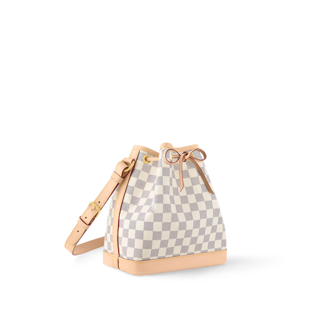 Noé BB Bucket Bag – this charming version in body-friendly Damier Azur canvas retains key features – LUX VERSE Luxury Designer Fashion Outlet