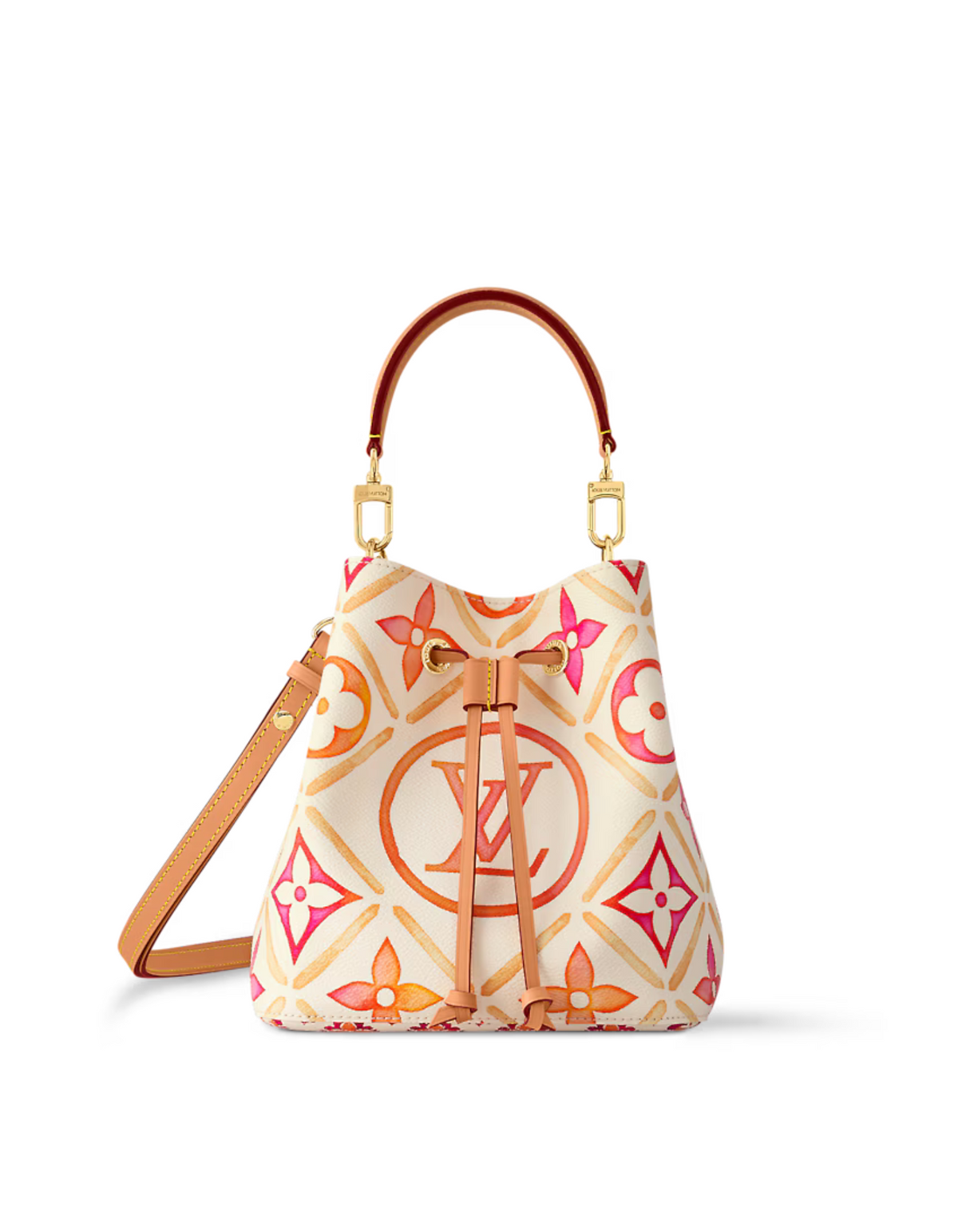 Néonoé BB Coral Pink – this adorable little bucket bag, the Néonoé BB in Monogram Tiles coated canvas, – LUX VERSE Luxury Designer Fashion Outlet