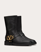 Vlogo Signature Calfskin Ankle Boot 30mm – boot shaft height: 22 cm / 8.6 in. in an Italian size 37 – LUX VERSE Luxury Designer Fashion Outlet