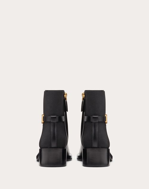 Vlogo Signature Ankle Boot 30mm – vLogo Signature accessory- Tonal elastic- Internal side zipper- Leather – LUX VERSE Luxury Designer Fashion Outlet