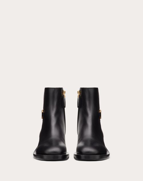 Vlogo Signature Ankle Boot 30mm – ankle boot with VLogo Signature embellishment.- Antique brass-finish VLogo – LUX VERSE Luxury Designer Fashion Outlet
