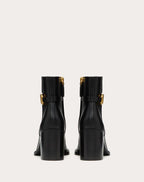 Vlogo Signature Calfskin Ankle Boot 75mm – brass-finish VLogo Signature accessory- Internal side zipper- Leather – LUX VERSE Luxury Designer Fashion Outlet