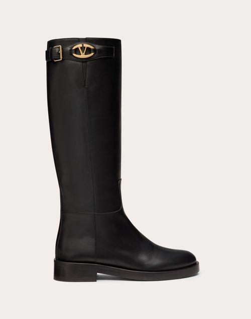 Vlogo the Bold Edition Boot in Calfskin 30mm – vLogo The Bold Edition calfskin boot- Strap with VLogo Signature detail – LUX VERSE Luxury Designer Fashion Outlet