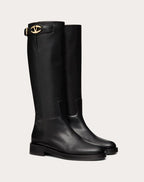 Vlogo the Bold Edition Boot in Calfskin 30mm – boot shaft height: 38 cm/15 in. in an Italian size 37 – LUX VERSE Luxury Designer Fashion Outlet