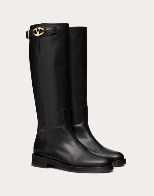 Vlogo the Bold Edition Boot in Calfskin 30mm – boot shaft height: 38 cm/15 in. in an Italian size 37 – LUX VERSE Luxury Designer Fashion Outlet