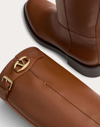 Vlogo the Bold Edition Boot in Calfskin 30mm – boot shaft height: 38 cm/15 in. in an Italian size 37 – LUX VERSE Luxury Designer Fashion Outlet