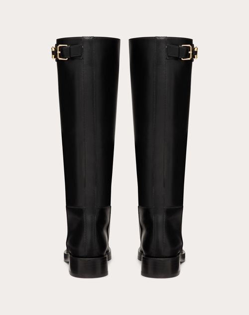 Vlogo the Bold Edition Boot in Calfskin 30mm – vLogo The Bold Edition calfskin boot- Strap with VLogo Signature detail – LUX VERSE Luxury Designer Fashion Outlet