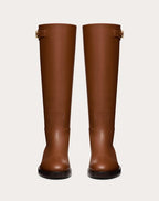 Vlogo the Bold Edition Boot in Calfskin 30mm – vLogo The Bold Edition calfskin boot- Strap with VLogo Signature detail – LUX VERSE Luxury Designer Fashion Outlet