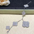 Clover 6 Motifs Diamond Bracelet Silver – LUX VERSE Luxury Designer Fashion Outlet
