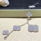 Clover 6 Motifs Diamond Bracelet Silver – LUX VERSE Luxury Designer Fashion Outlet