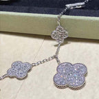 Clover 6 Motifs Diamond Bracelet Silver – LUX VERSE Luxury Designer Fashion Outlet