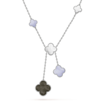 Clover Mop Chalcedony Necklace 6 Motif Silver – LUX VERSE Luxury Designer Fashion Outlet