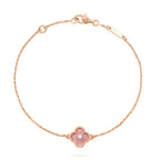 Clover Single Pink Flower Bracelet – LUX VERSE Luxury Designer Fashion Outlet