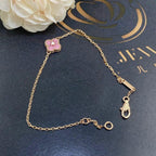 Clover Single Pink Flower Bracelet – LUX VERSE Luxury Designer Fashion Outlet