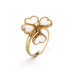 Sweet Clover White Mop Ring – LUX VERSE Luxury Designer Fashion Outlet