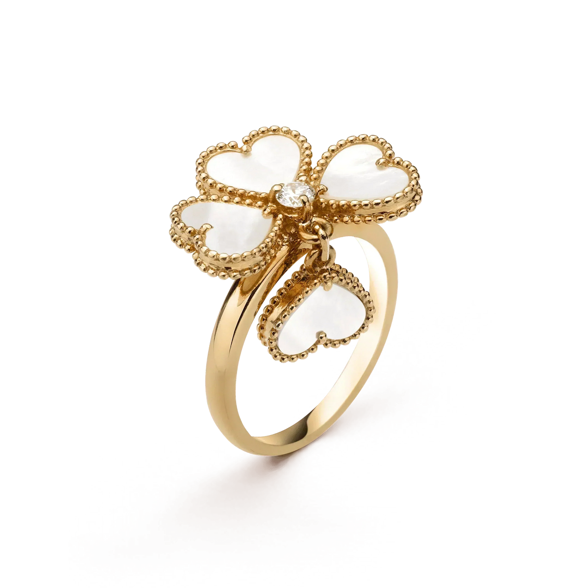 Sweet Clover White Mop Ring – LUX VERSE Luxury Designer Fashion Outlet