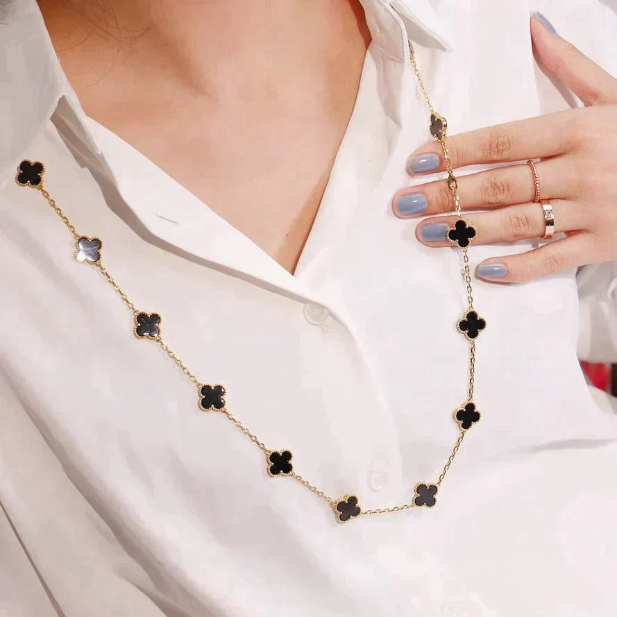 Clover 20 Motifs Onyx Necklace – LUX VERSE Luxury Designer Fashion Outlet