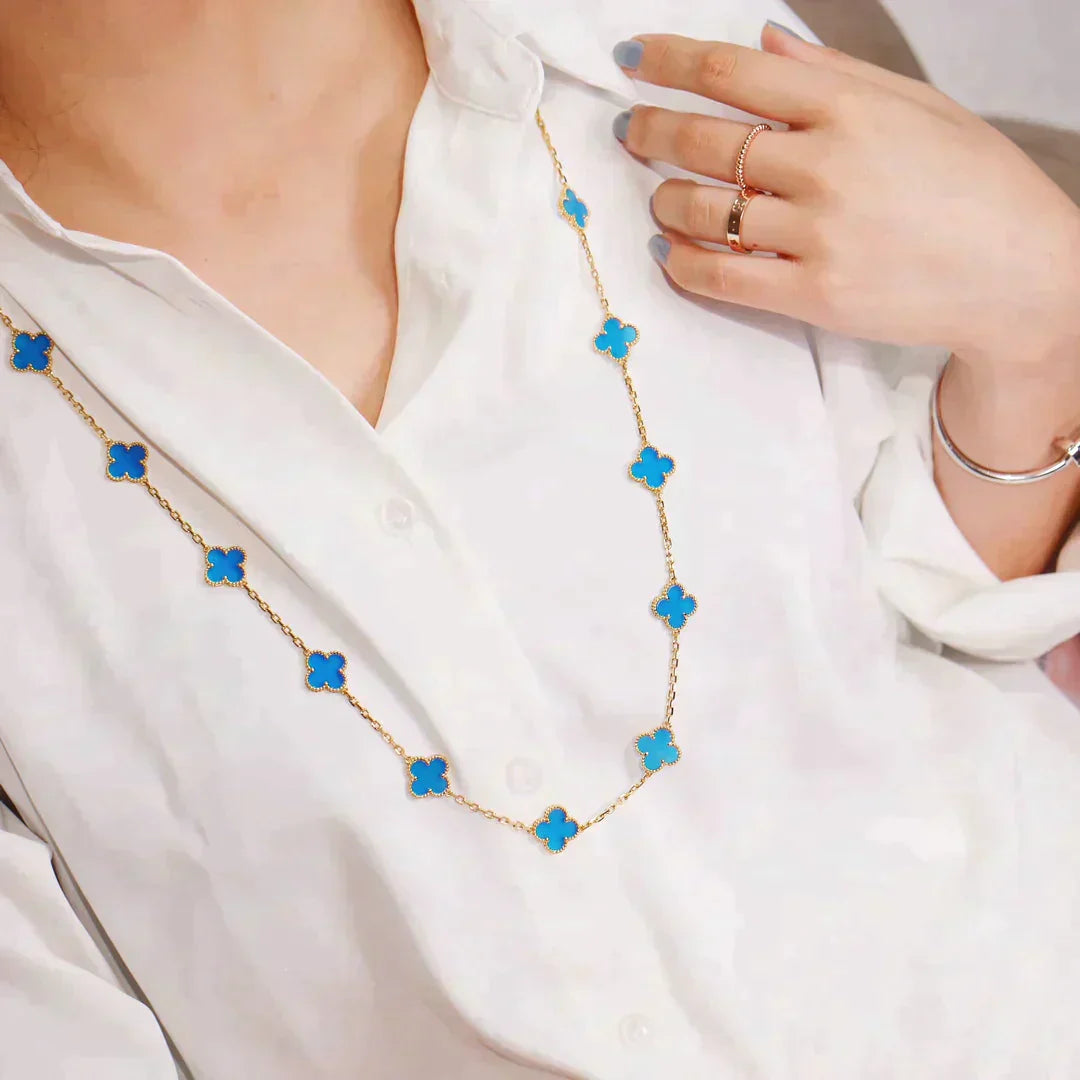 Clover 20 Motifs Turquoise Gold – LUX VERSE Luxury Designer Fashion Outlet