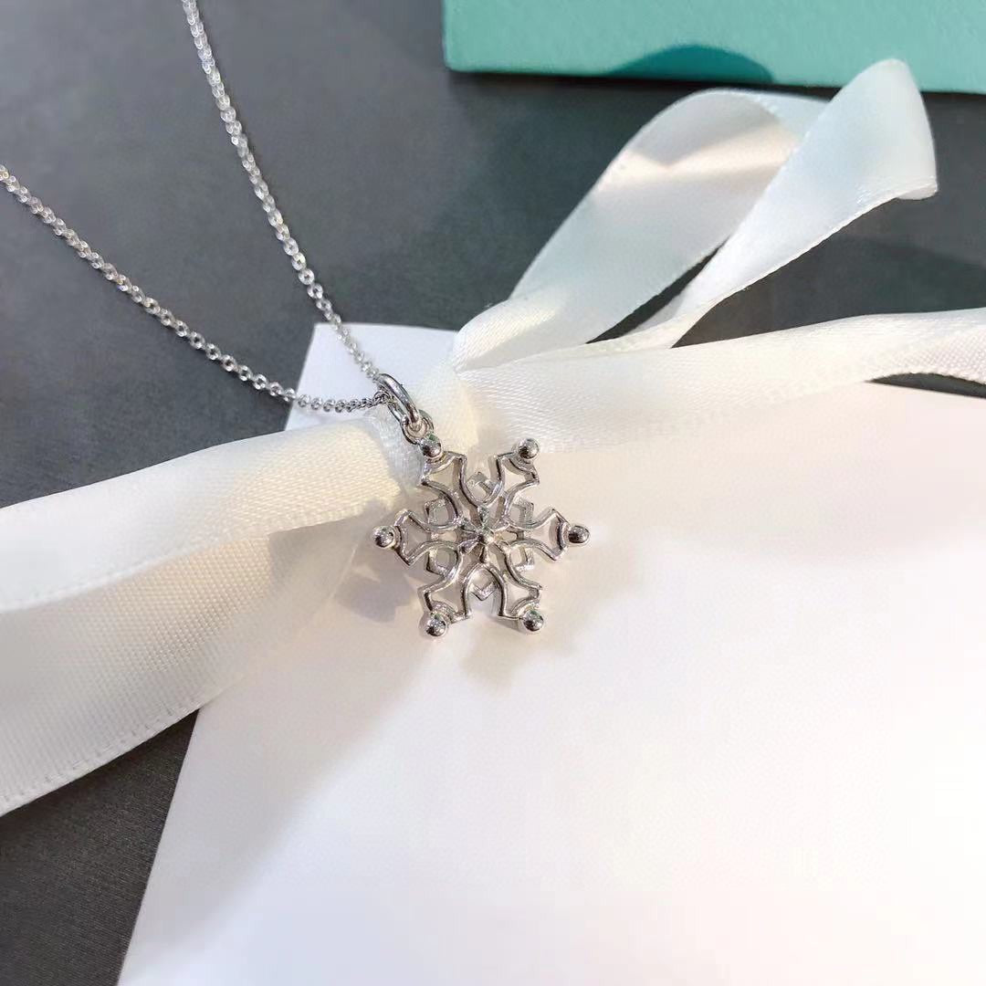Sterling Silver Snowflake Pendant Necklace – LUX VERSE Luxury Designer Fashion Outlet