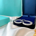 Silver Diamond Hoop Earrings – LUX VERSE Luxury Designer Fashion Outlet