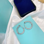 Silver Diamond Hoop Earrings – LUX VERSE Luxury Designer Fashion Outlet