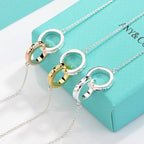 Necklace Female Double Ring Double Circle Couple Pendant – LUX VERSE Luxury Designer Fashion Outlet
