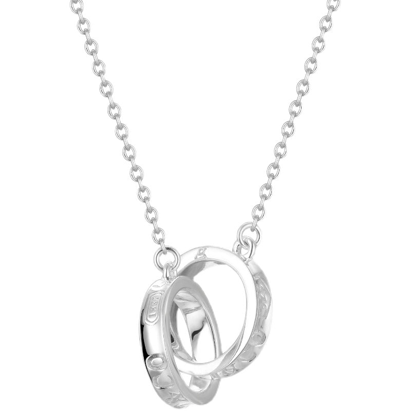 Necklace Female Double Ring Double Circle Couple Pendant – LUX VERSE Luxury Designer Fashion Outlet