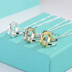 Necklace Female Double Ring Double Circle Couple Pendant – LUX VERSE Luxury Designer Fashion Outlet