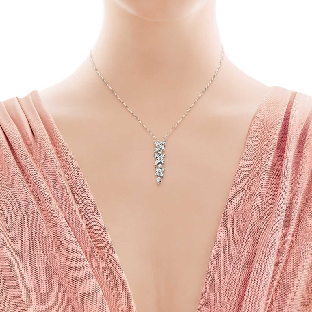 Mixed Cluster Diamond Drop Pendant – LUX VERSE Luxury Designer Fashion Outlet