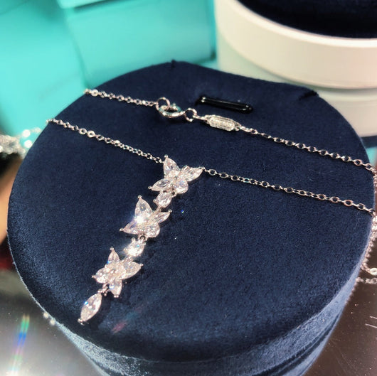 MIXED CLUSTER DIAMOND DROP PENDANT - LUX VERSE - Luxury designer fashion outlet