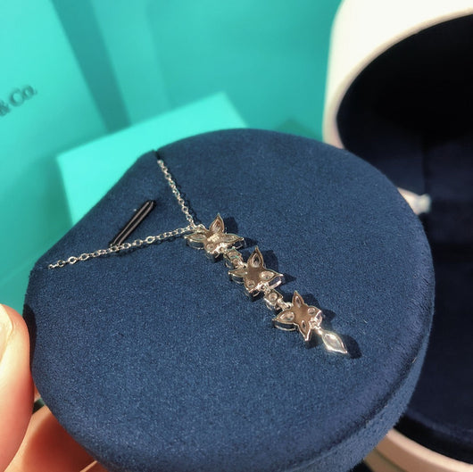 MIXED CLUSTER DIAMOND DROP PENDANT - LUX VERSE - Luxury designer fashion outlet