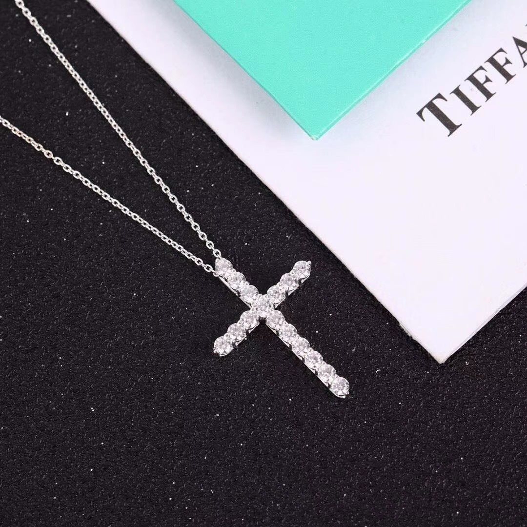 Moissanite Stone Cross Pendant Necklace Simulated Diamond Cross Choker – LUX VERSE Luxury Designer Fashion Outlet