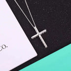 Moissanite Stone Cross Pendant Necklace Simulated Diamond Cross Choker – LUX VERSE Luxury Designer Fashion Outlet