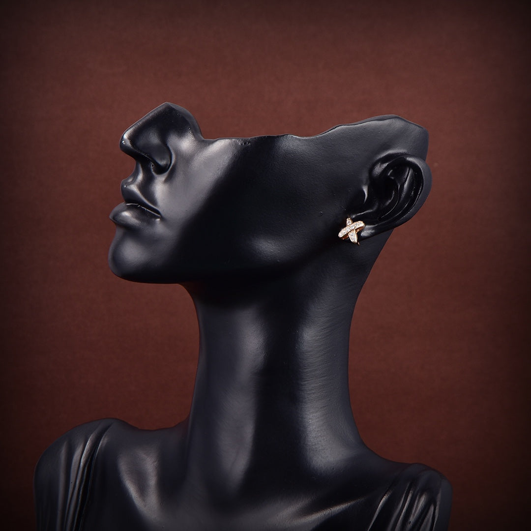 Jeux De Gold Diamond Earrings – LUX VERSE Luxury Designer Fashion Outlet
