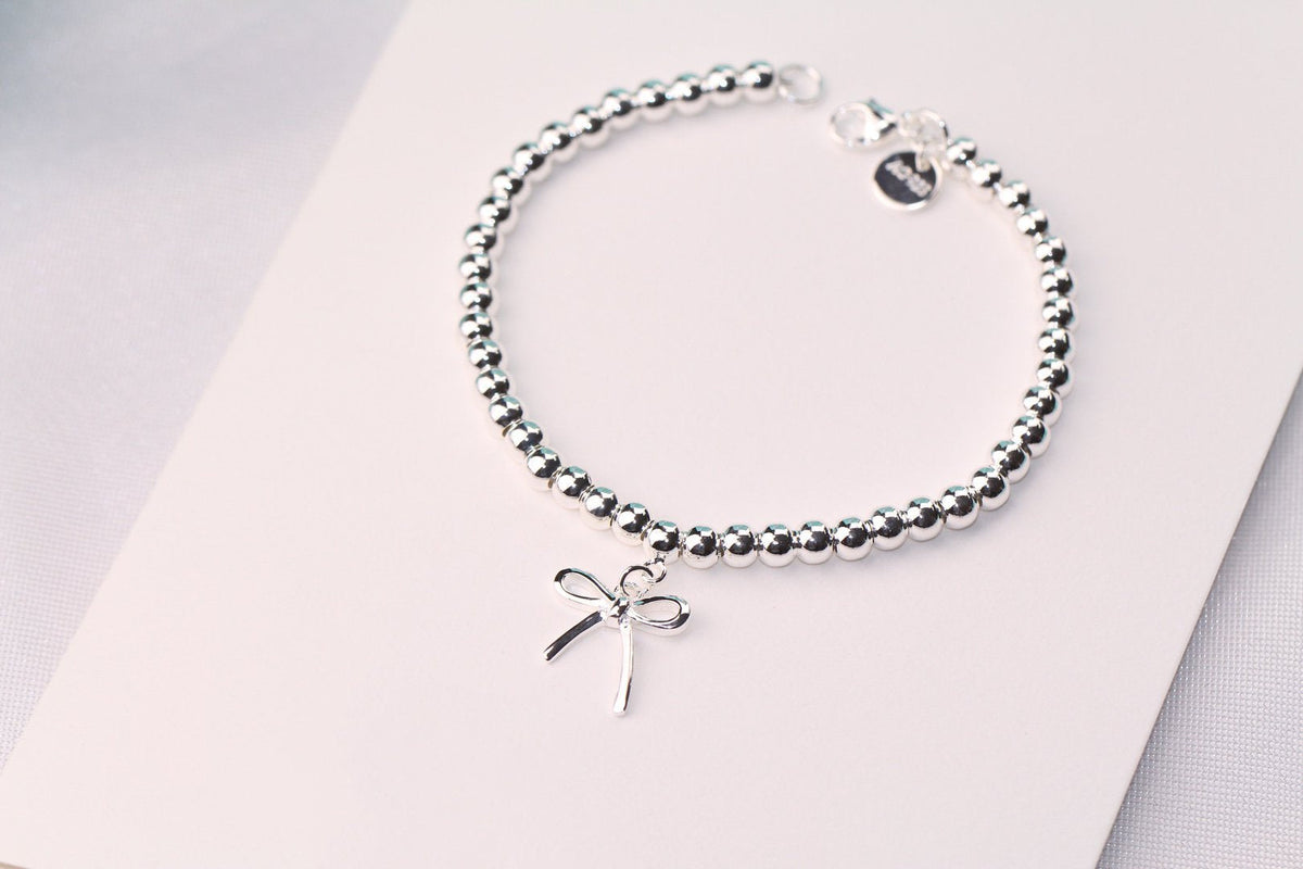 Sterling Silver Bow Bead Bracelet – LUX VERSE Luxury Designer Fashion Outlet