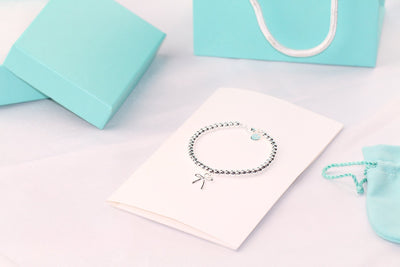STERLING SILVER BOW BEAD BRACELET - LUX VERSE - Luxury designer fashion outlet