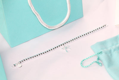 STERLING SILVER BOW BEAD BRACELET - LUX VERSE - Luxury designer fashion outlet