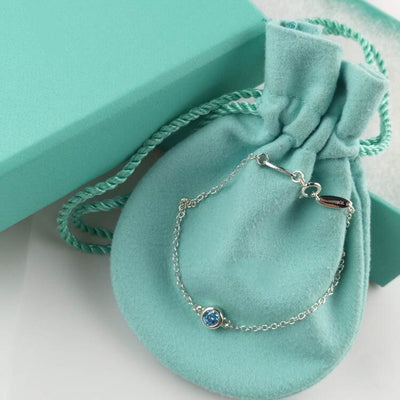 DIAMOND STERLING SILVER AQUAMARINE BUBBLE BRACELET - LUX VERSE - Luxury designer fashion outlet