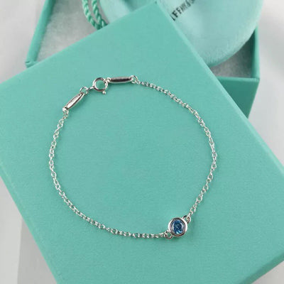 DIAMOND STERLING SILVER AQUAMARINE BUBBLE BRACELET - LUX VERSE - Luxury designer fashion outlet