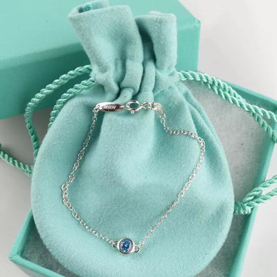 DIAMOND STERLING SILVER AQUAMARINE BUBBLE BRACELET - LUX VERSE - Luxury designer fashion outlet