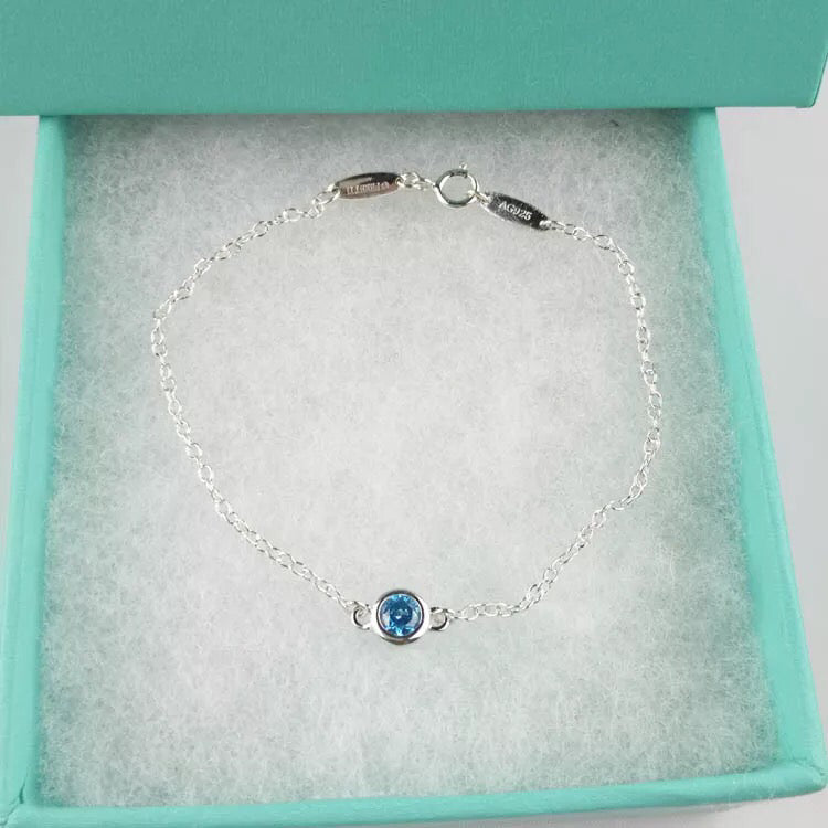 Diamond Sterling Silver Aquamarine Bubble Bracelet – LUX VERSE Luxury Designer Fashion Outlet